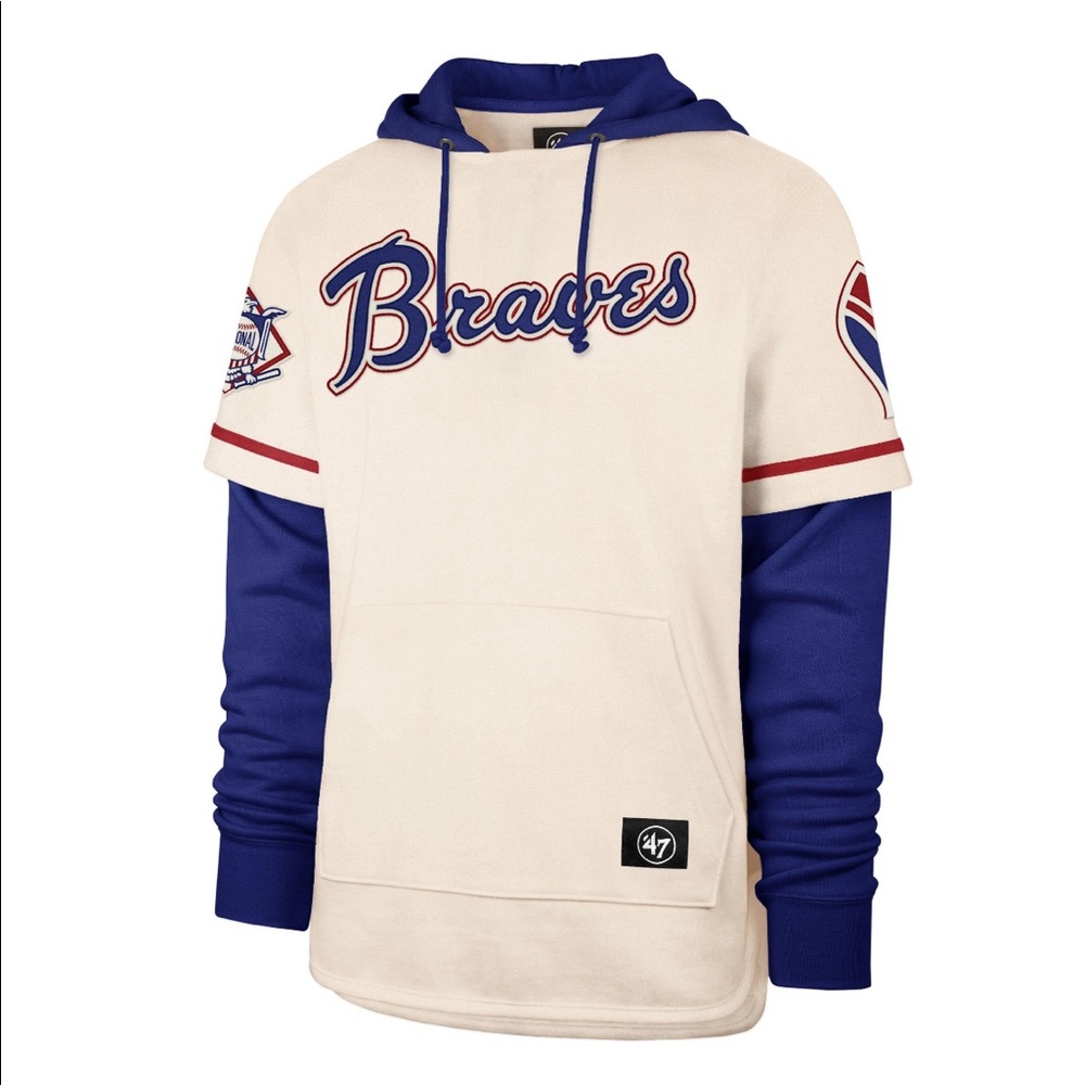 Throwback braves pullover Hank Aaron year
